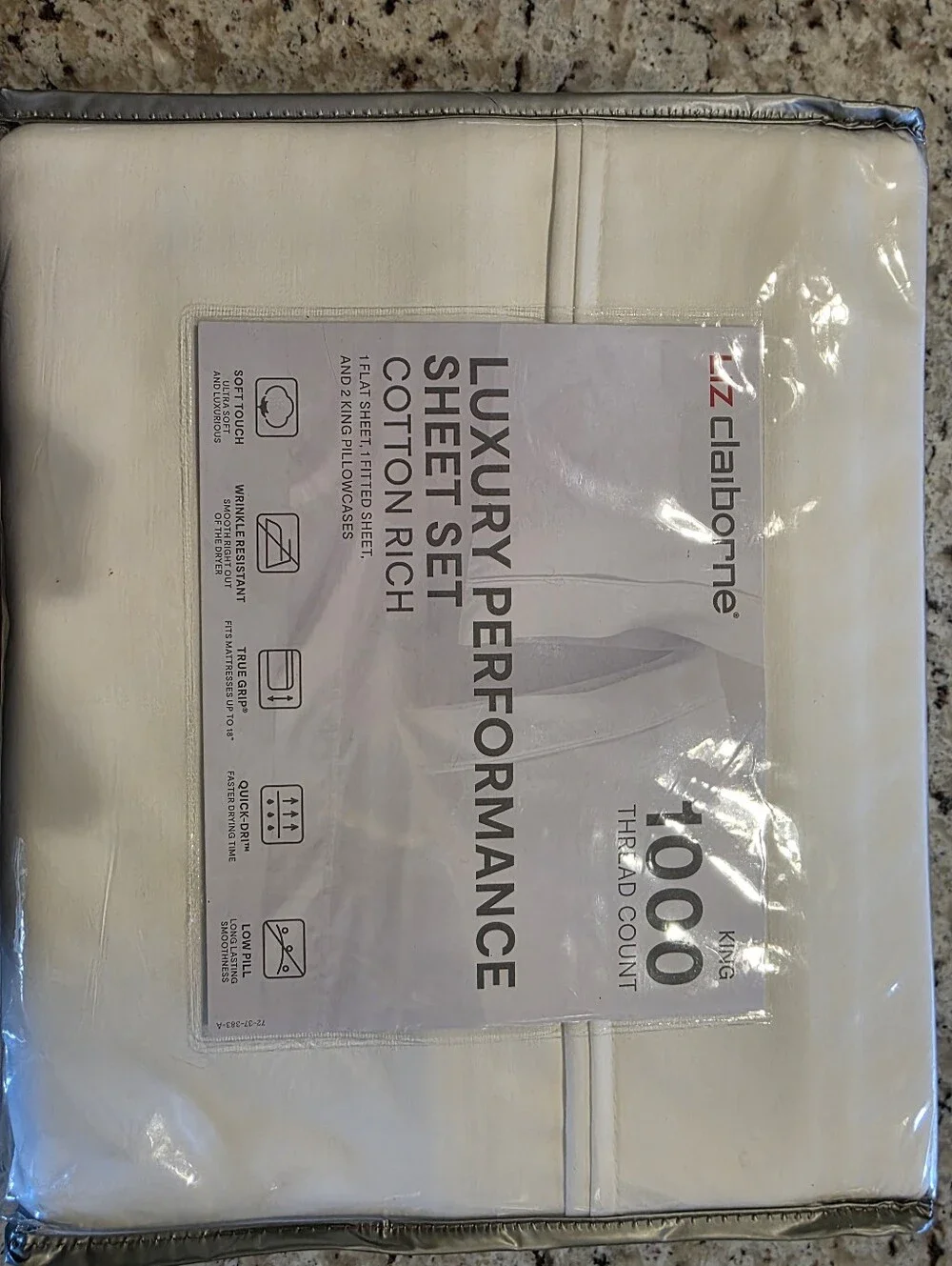 Liz Claiborne White Luxury Performance King Sheet Set